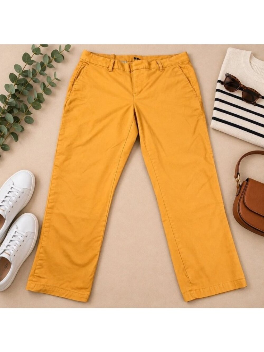 Tommy Hilfiger Hampton Stretch Slim Chino Pants Mustard Yellow Size 14